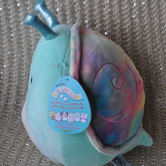 New 8" Sid SNAIL Unique Tie Dye Shell Squishmallow Plush KellyToy NWT Spring '21 - Picture 2 of 6